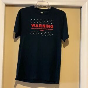 Old navy men's small Blue Graphic T-Shirt He see you when you are sleeping